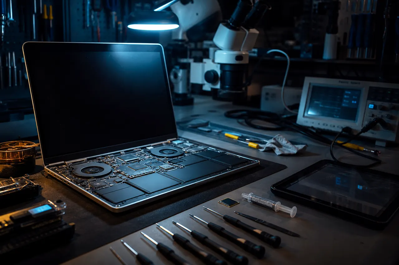 Device maintenance and professional repair bench