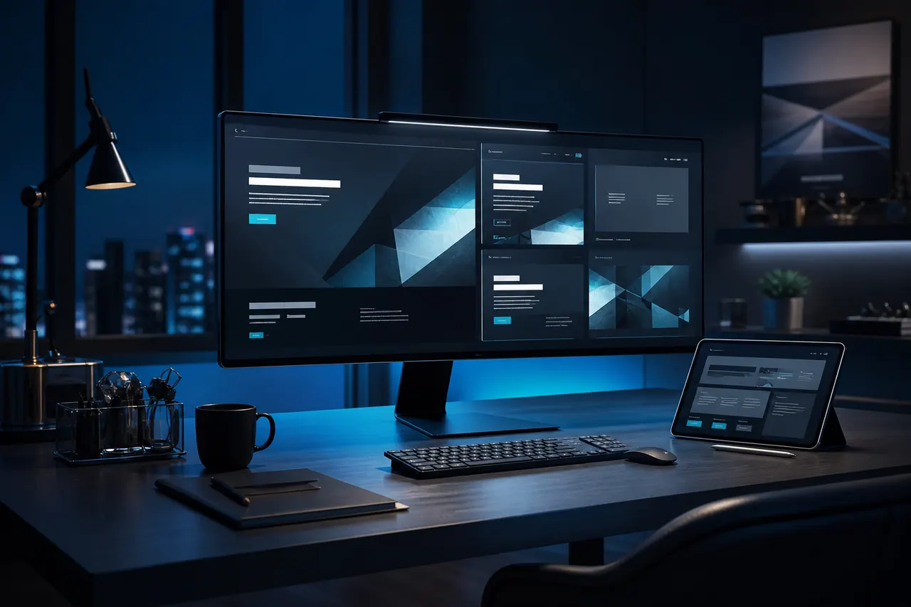 Website design workstation with bilingual layouts